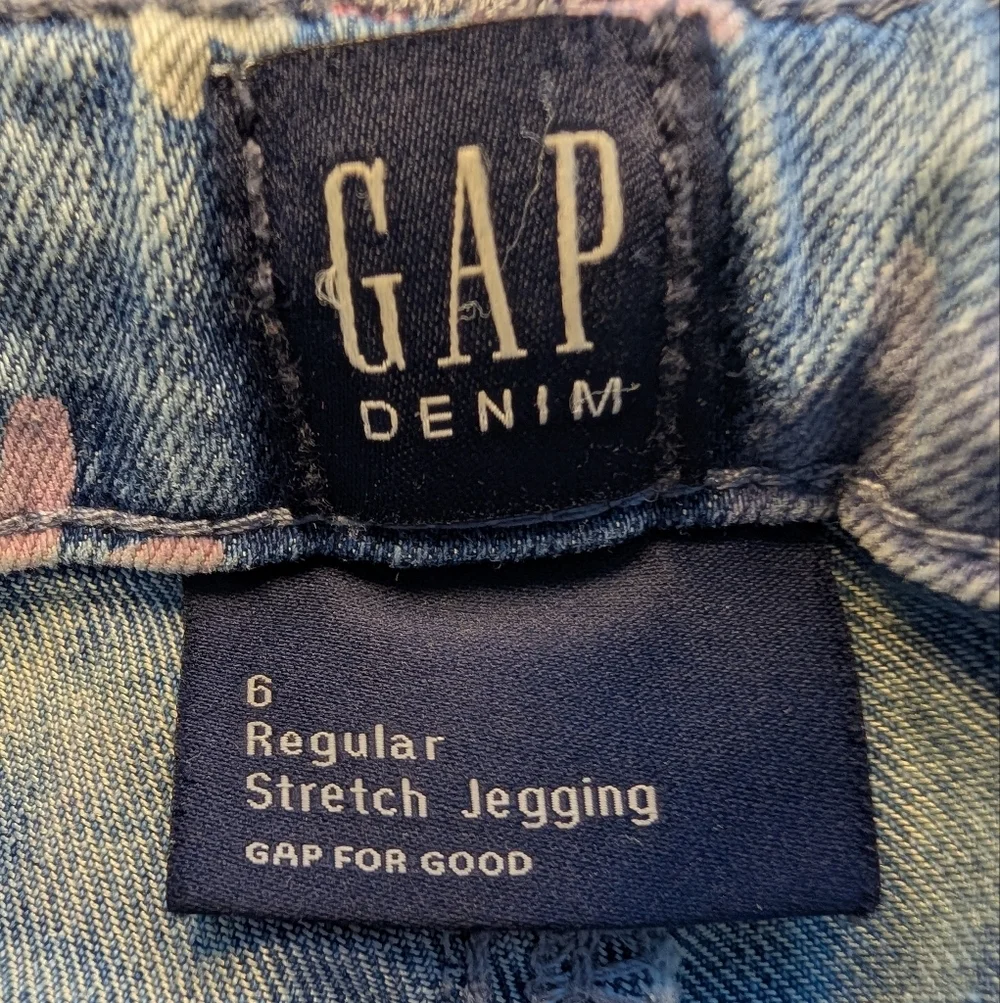 GAP Jeans Girl's Floral Print Skinny Jeans Cotton Casual Size 6